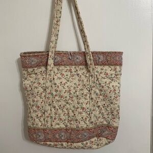 Vintage Vera Bradley Cream Indiana Tote Bag